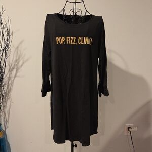 Kate Spade Black & Gold Pop Fizz Clink Nightgown